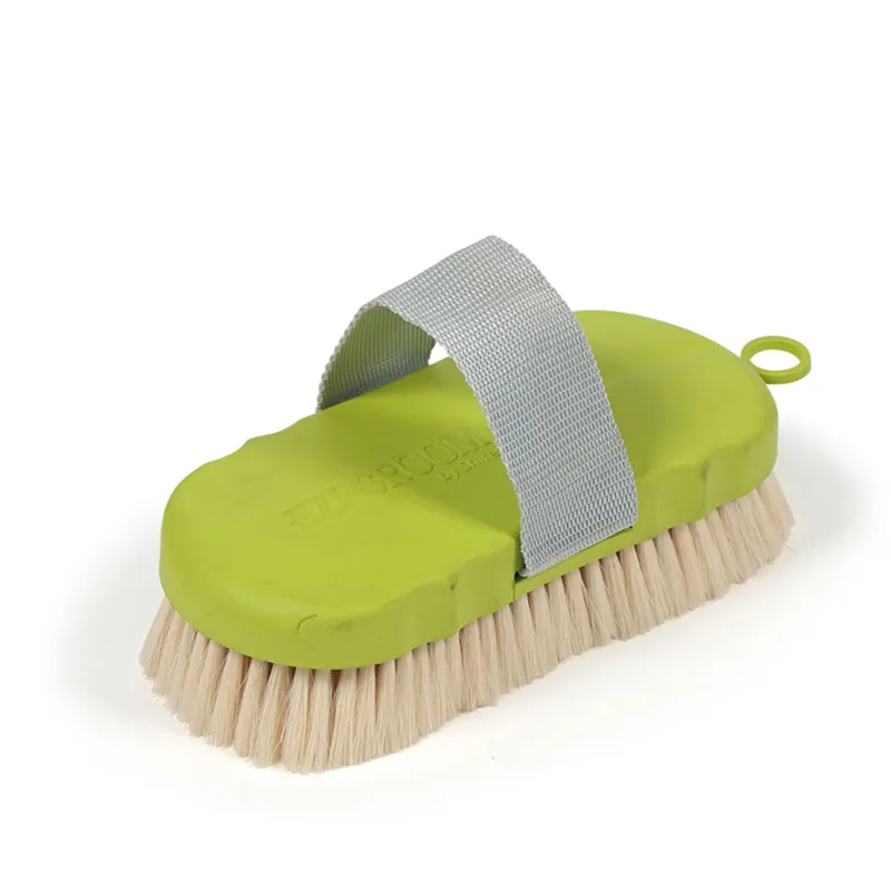 Shires EZI-GROOM Contour Goat Hair Body Brush - Lime
